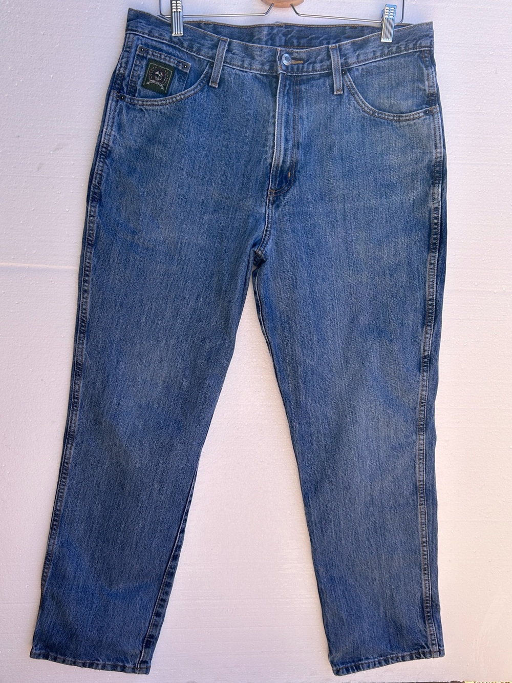 Vintage Cinch Green Label Relaxed 5 Pockets Men's Blue Denim Jeans. Size 35X30.